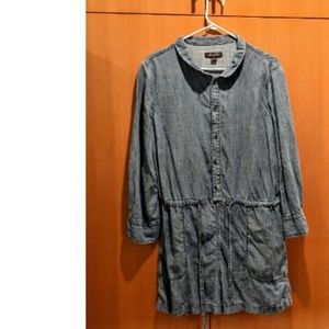 Level 99 Denim Skort Dress Gathering w/ Tie Large